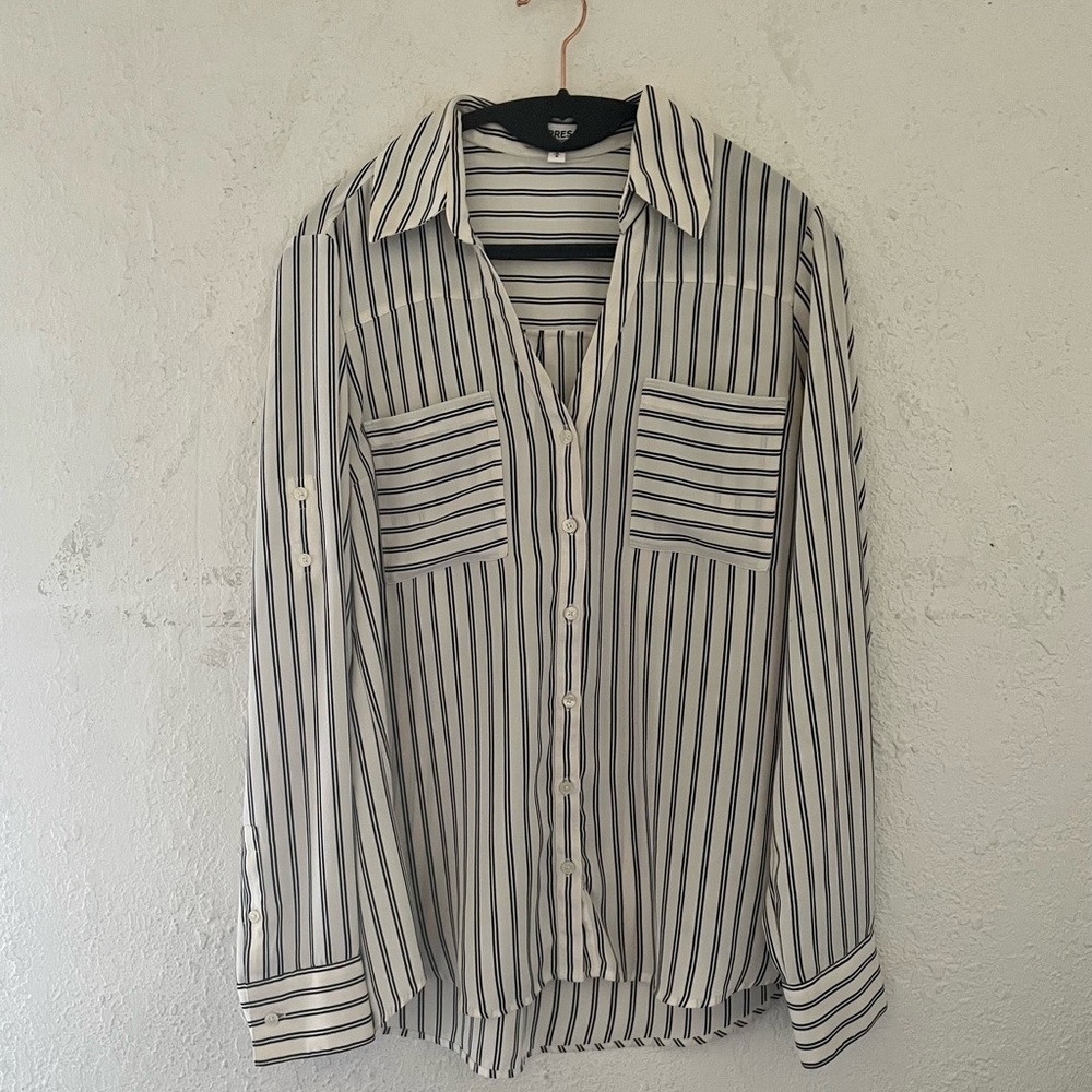 Express Striped Portofino Shirt Blouse
